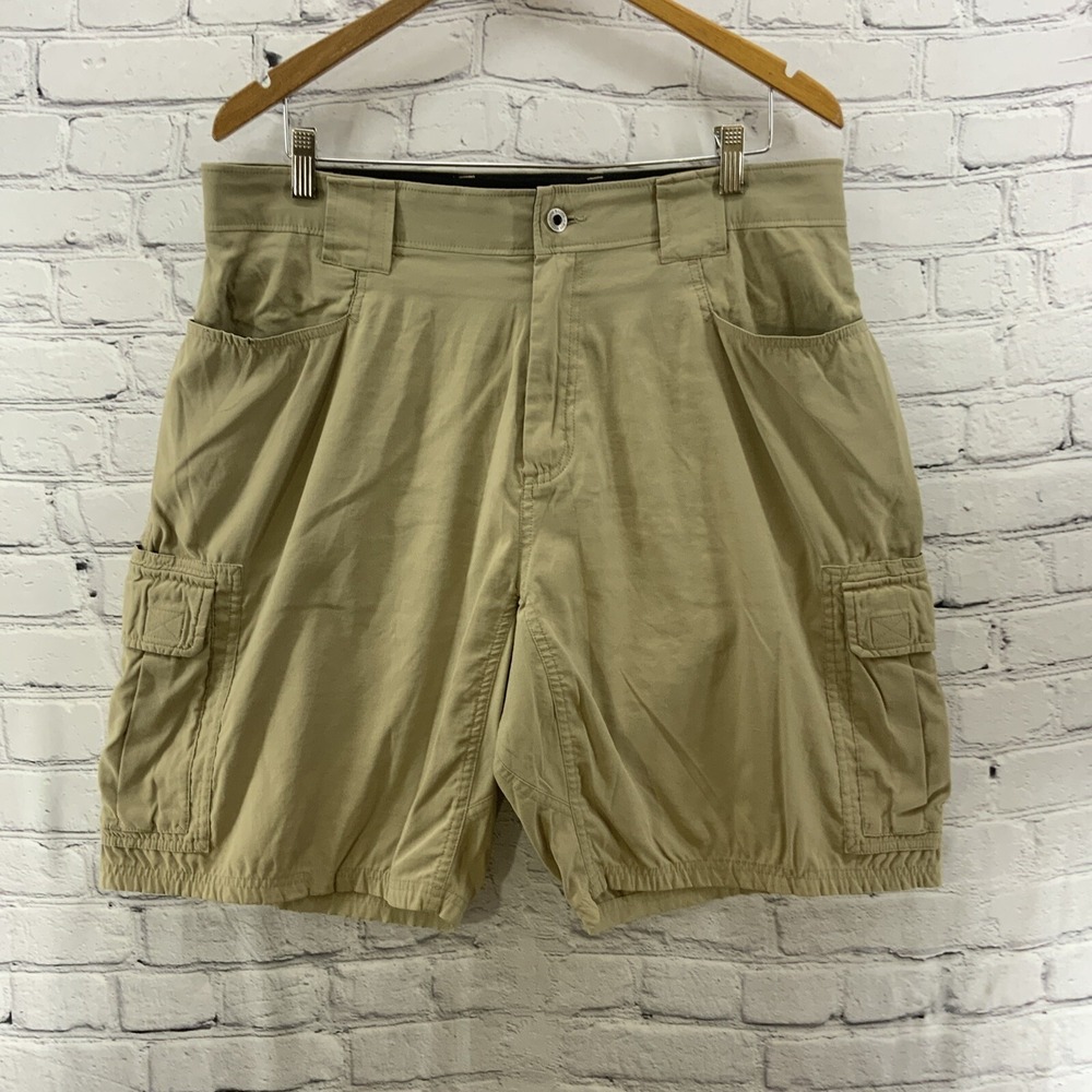 Eddie Bauer Cargo Shorts Mens‎ Sz 36 Beige Khaki Casual Camping Hiking